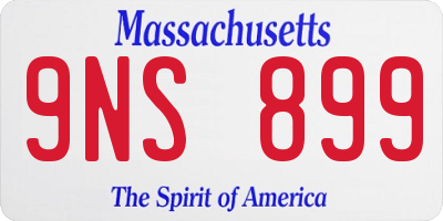 MA license plate 9NS899