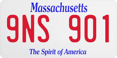 MA license plate 9NS901