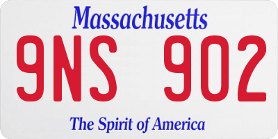 MA license plate 9NS902