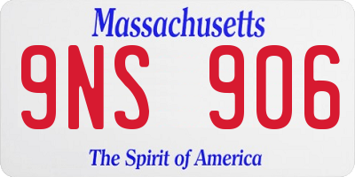 MA license plate 9NS906