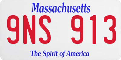 MA license plate 9NS913