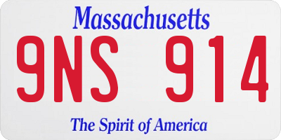 MA license plate 9NS914