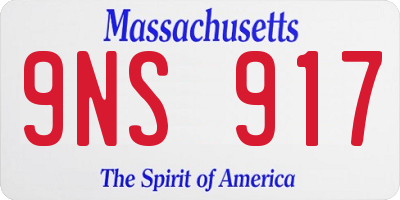 MA license plate 9NS917