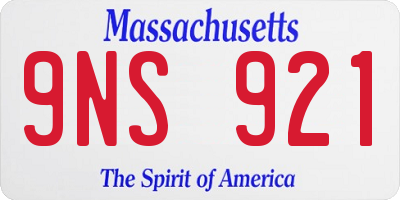 MA license plate 9NS921