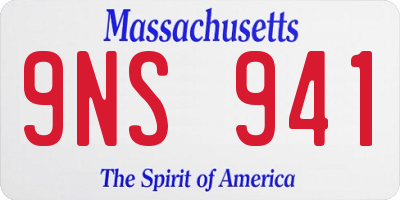 MA license plate 9NS941