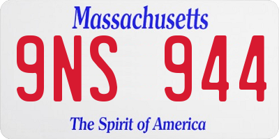 MA license plate 9NS944