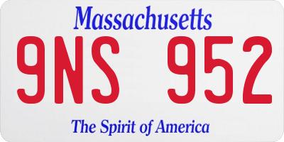 MA license plate 9NS952