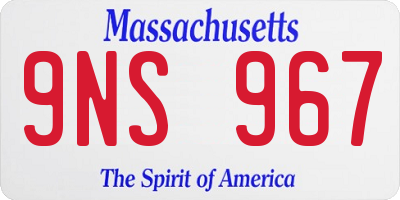 MA license plate 9NS967