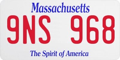 MA license plate 9NS968