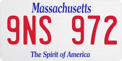 MA license plate 9NS972