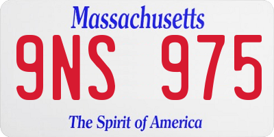 MA license plate 9NS975