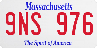 MA license plate 9NS976