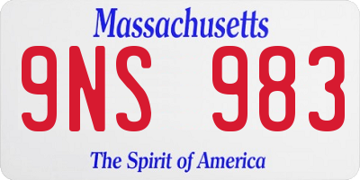 MA license plate 9NS983