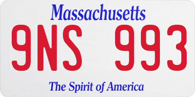 MA license plate 9NS993