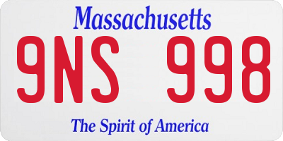 MA license plate 9NS998