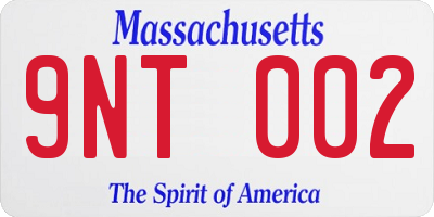 MA license plate 9NT002