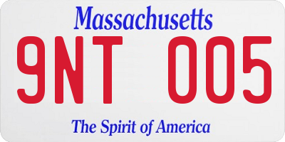 MA license plate 9NT005