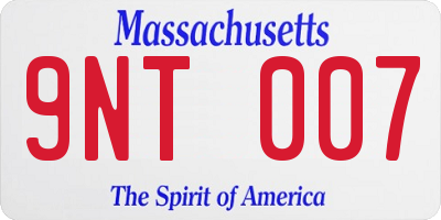 MA license plate 9NT007