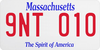 MA license plate 9NT010