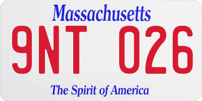 MA license plate 9NT026