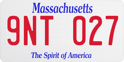 MA license plate 9NT027