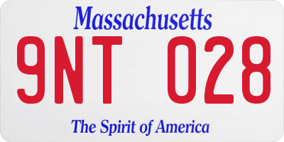 MA license plate 9NT028
