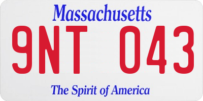 MA license plate 9NT043