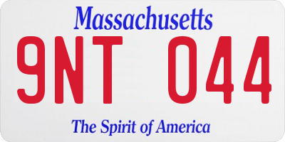 MA license plate 9NT044
