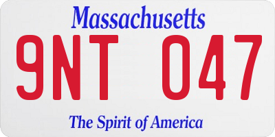 MA license plate 9NT047
