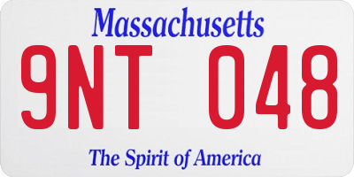 MA license plate 9NT048