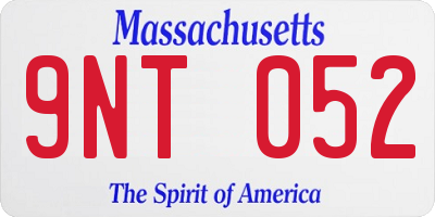 MA license plate 9NT052