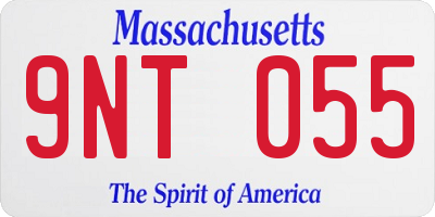 MA license plate 9NT055