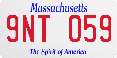 MA license plate 9NT059