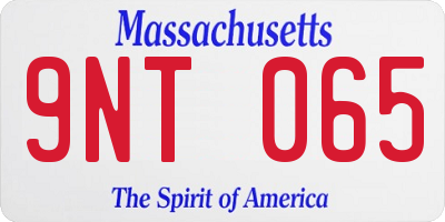 MA license plate 9NT065