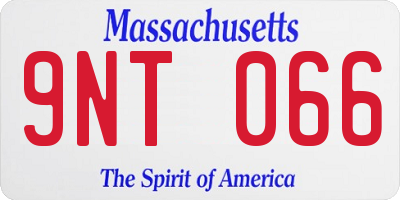 MA license plate 9NT066