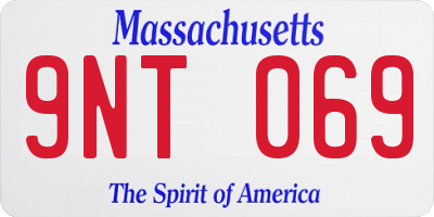 MA license plate 9NT069