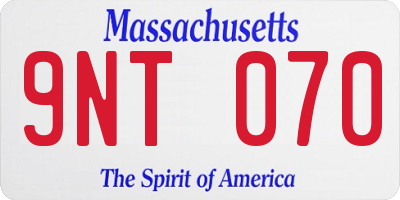MA license plate 9NT070