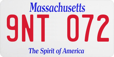 MA license plate 9NT072