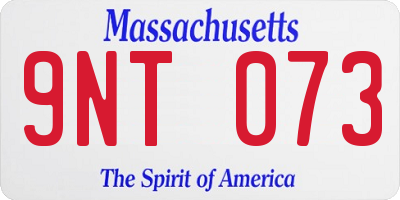 MA license plate 9NT073