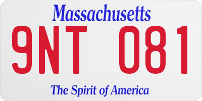 MA license plate 9NT081