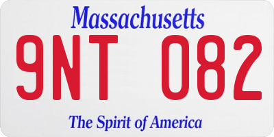 MA license plate 9NT082
