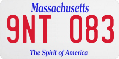 MA license plate 9NT083