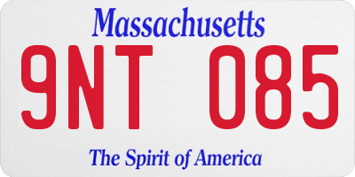 MA license plate 9NT085