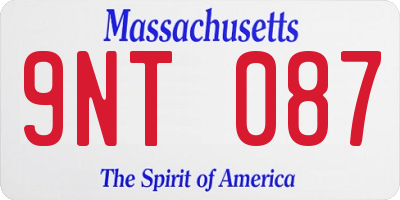 MA license plate 9NT087