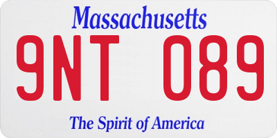 MA license plate 9NT089