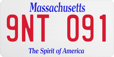 MA license plate 9NT091