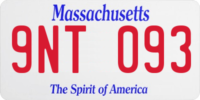 MA license plate 9NT093
