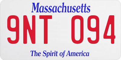 MA license plate 9NT094