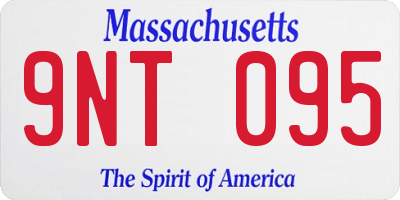 MA license plate 9NT095