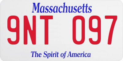 MA license plate 9NT097